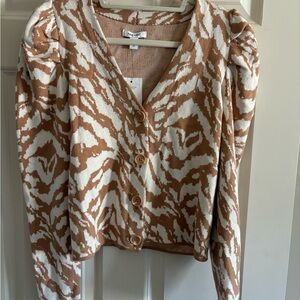 Nine West puff sleeve cardigan sweater. Size S NWT